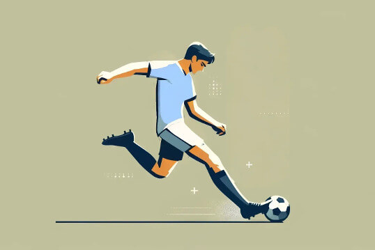 Fußballer mit hellblauem Trikot und Ball